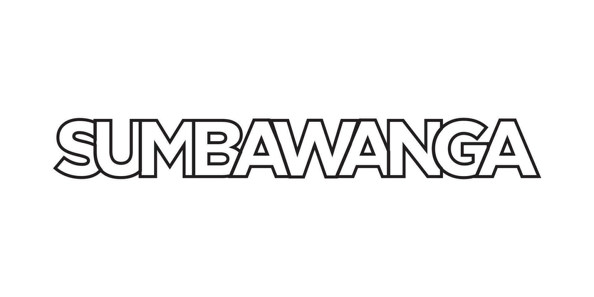 Sumbawanga in the Tanzania emblem. The design features a geometric style, vector illustration with bold typography in a modern font. The graphic slogan lettering.