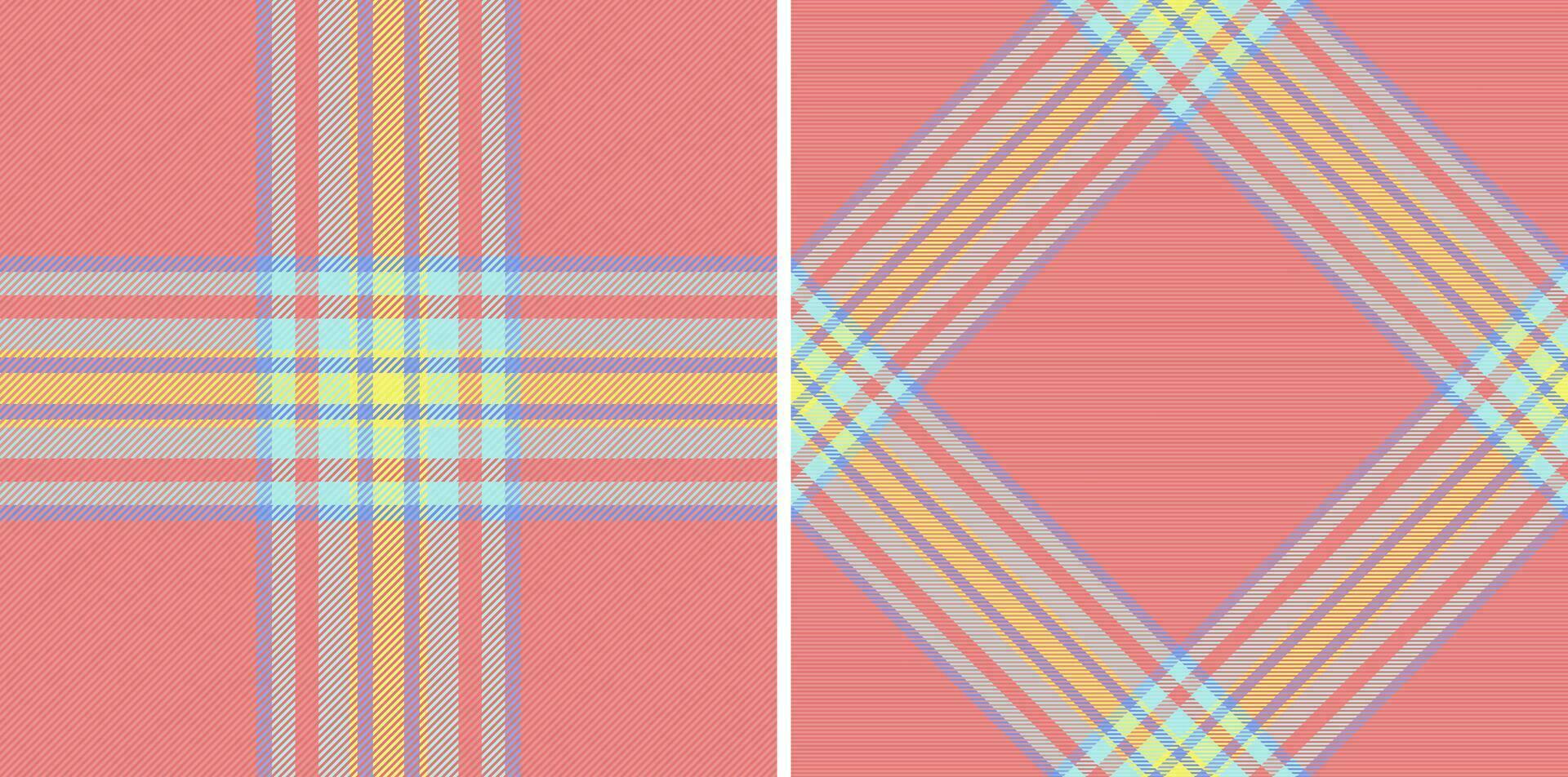 Fabric texture pattern of check vector textile with a background plaid seamless tartan.