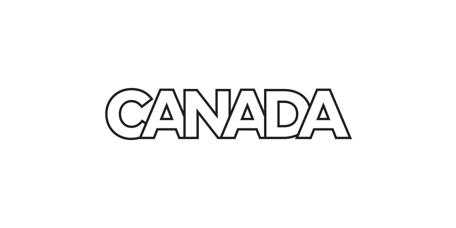 Canada emblem. The design features a geometric style, vector illustration with bold typography in a modern font. The graphic slogan lettering.