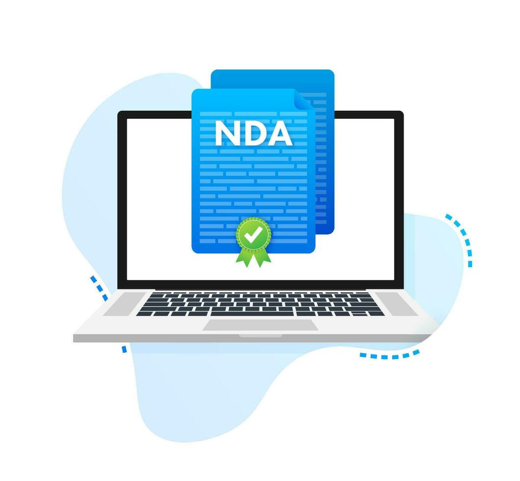 NDA Document, Non disclosure agreement, Privacy document. Vector stock illustration