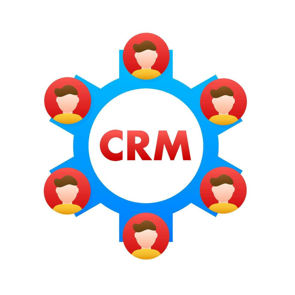 Crm, great design for any purposes. Flat vector illustration character. Business solution concept.