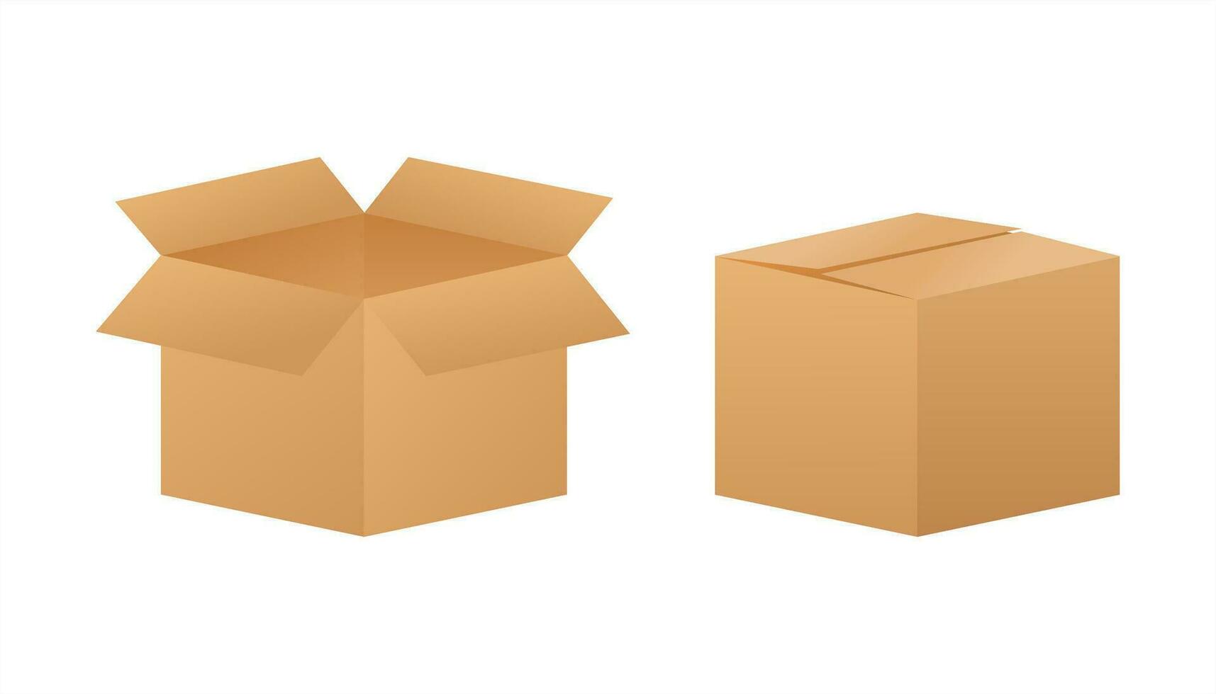 caja de cartón paquete o empaquetar caja. Envío entrega símbolo. regalo caja icono. vector valores ilustración
