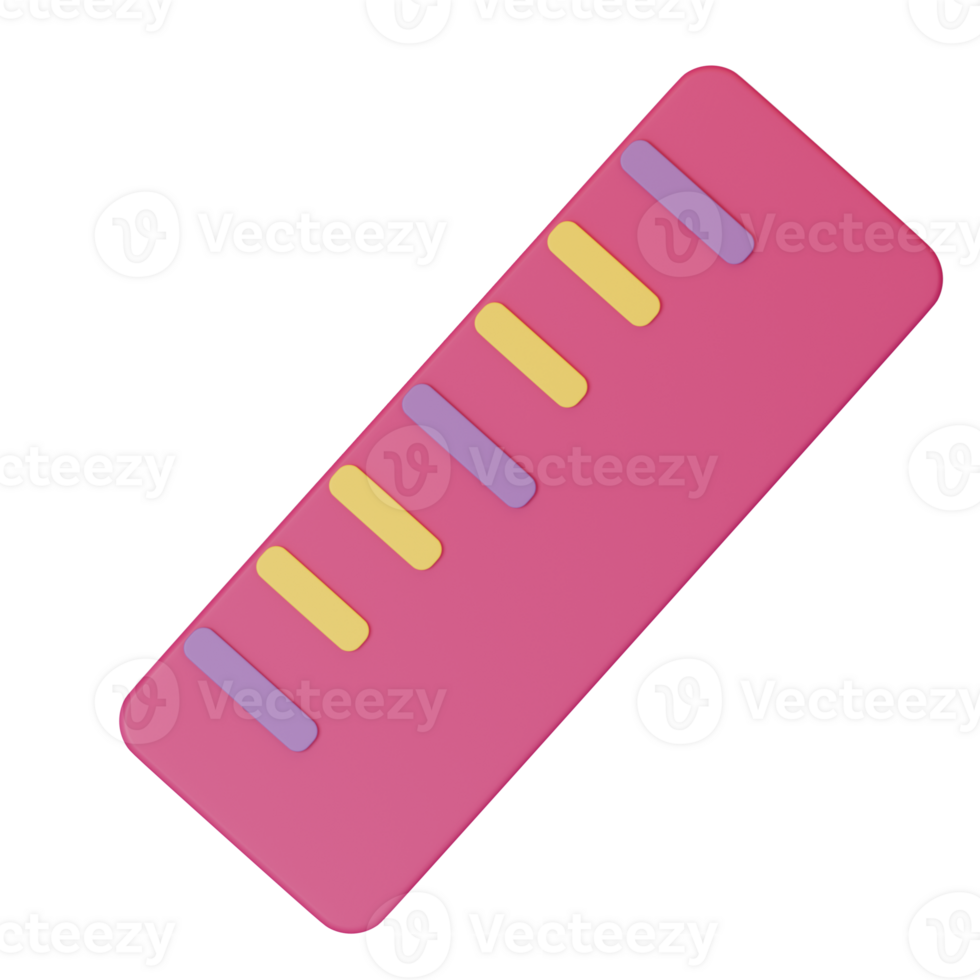 3D Ruler icon rendering minimal png