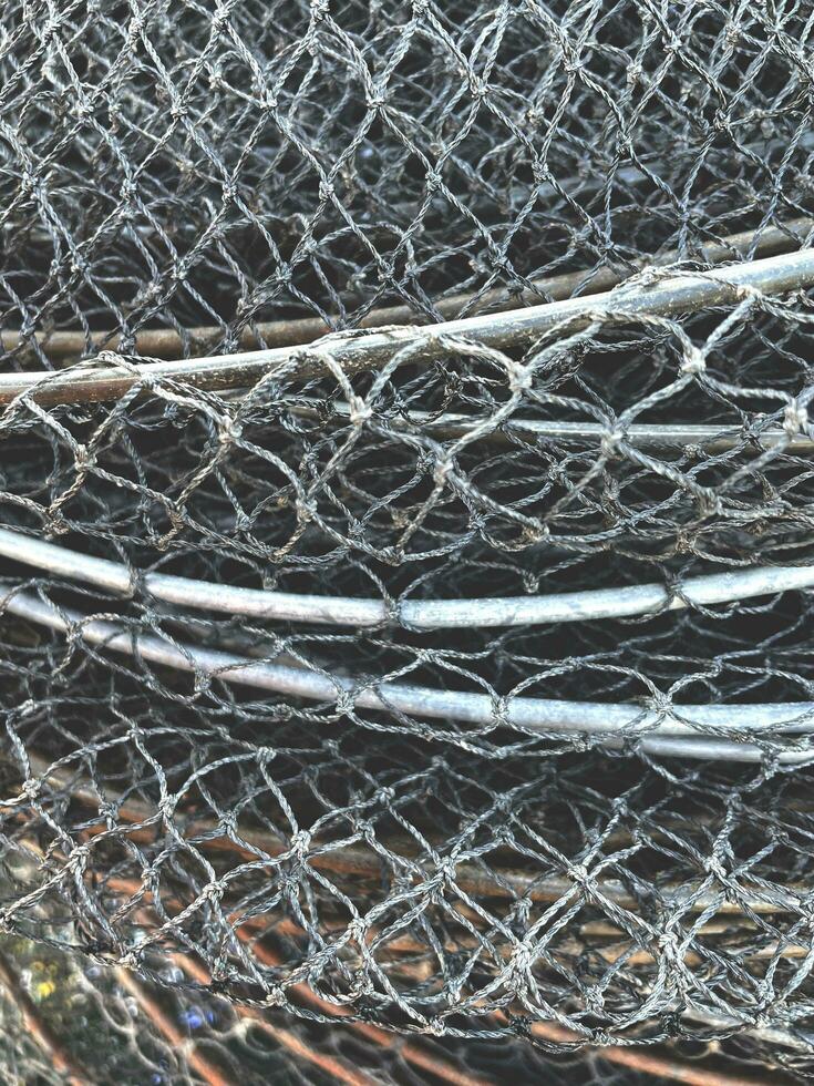 close up rusty wire mesh fence. photo