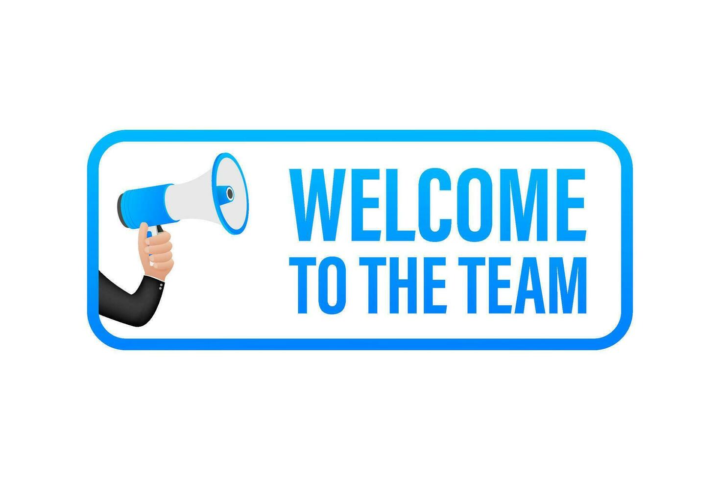 Welcome to the team written on speech bubble. Advertising sign. Vector stock illustration