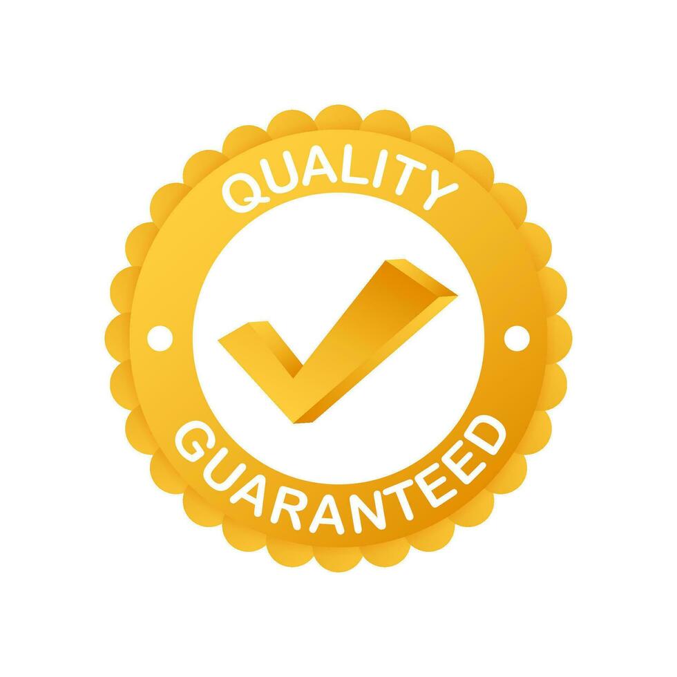 Quality guaranteed. Check mark. Premium quality symbol. Vector stock illustration