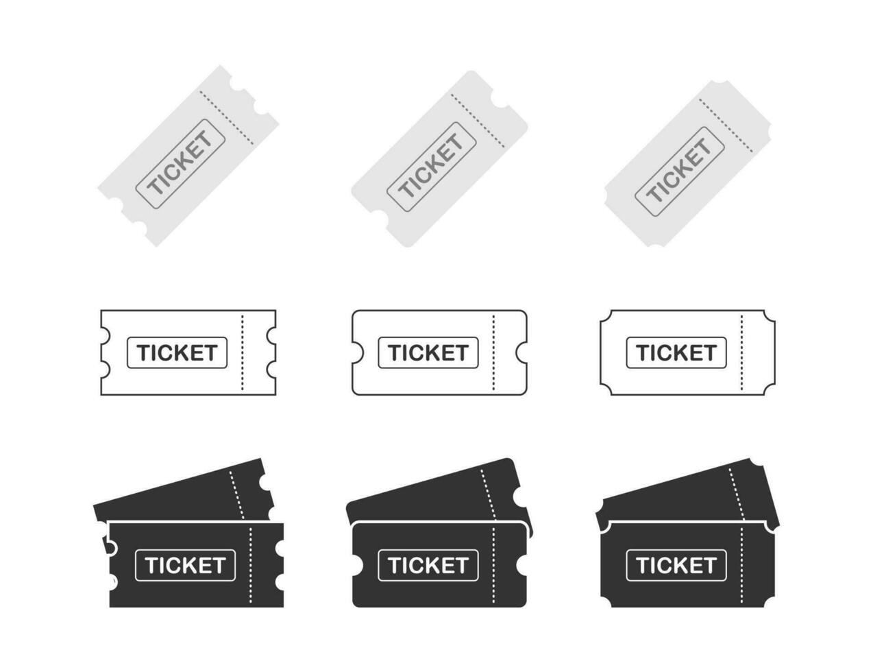 Set Ticket icon on white background. Vector illustration