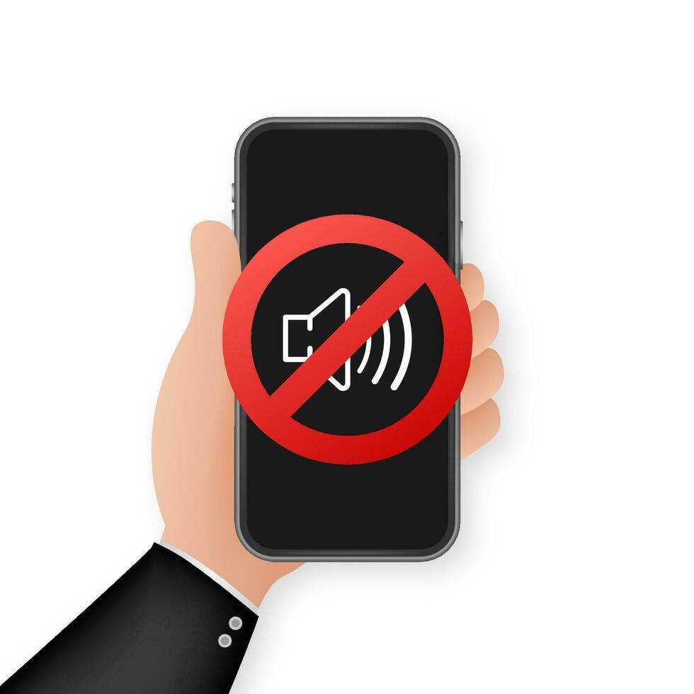 No sound phone. Telephone call. Cell phone vector icon. Device icon. Vector stock illustration