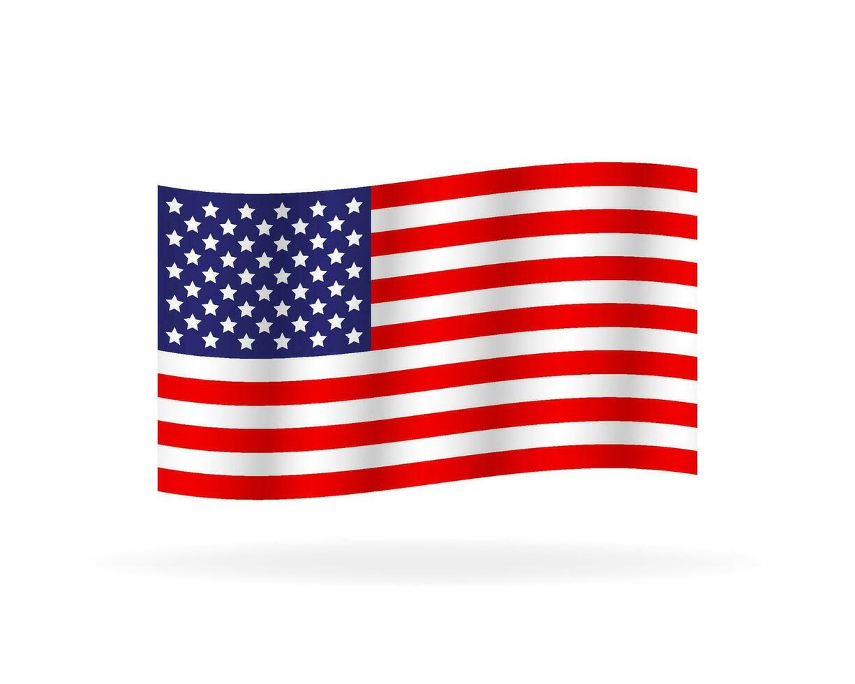 Original and simple United State of America flag. Vector illustration