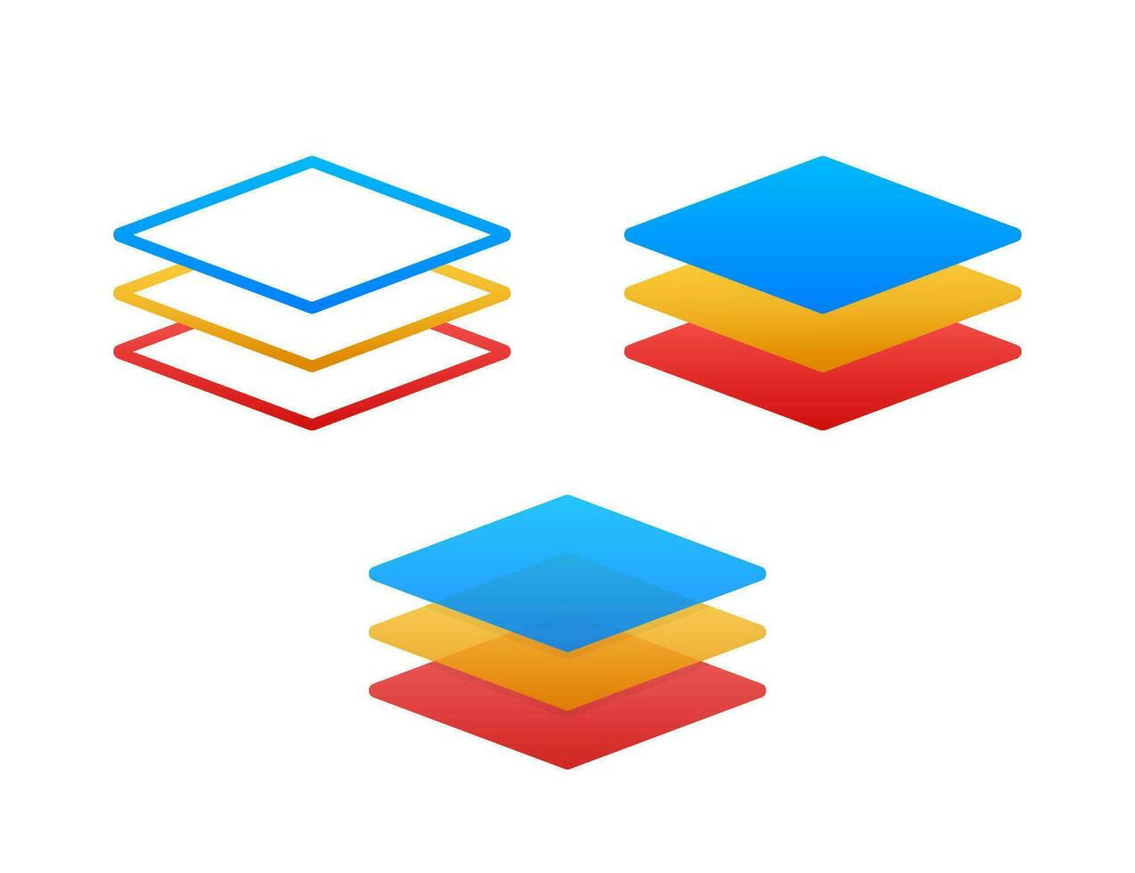 Layers icon, three levels. Vector stock illustration