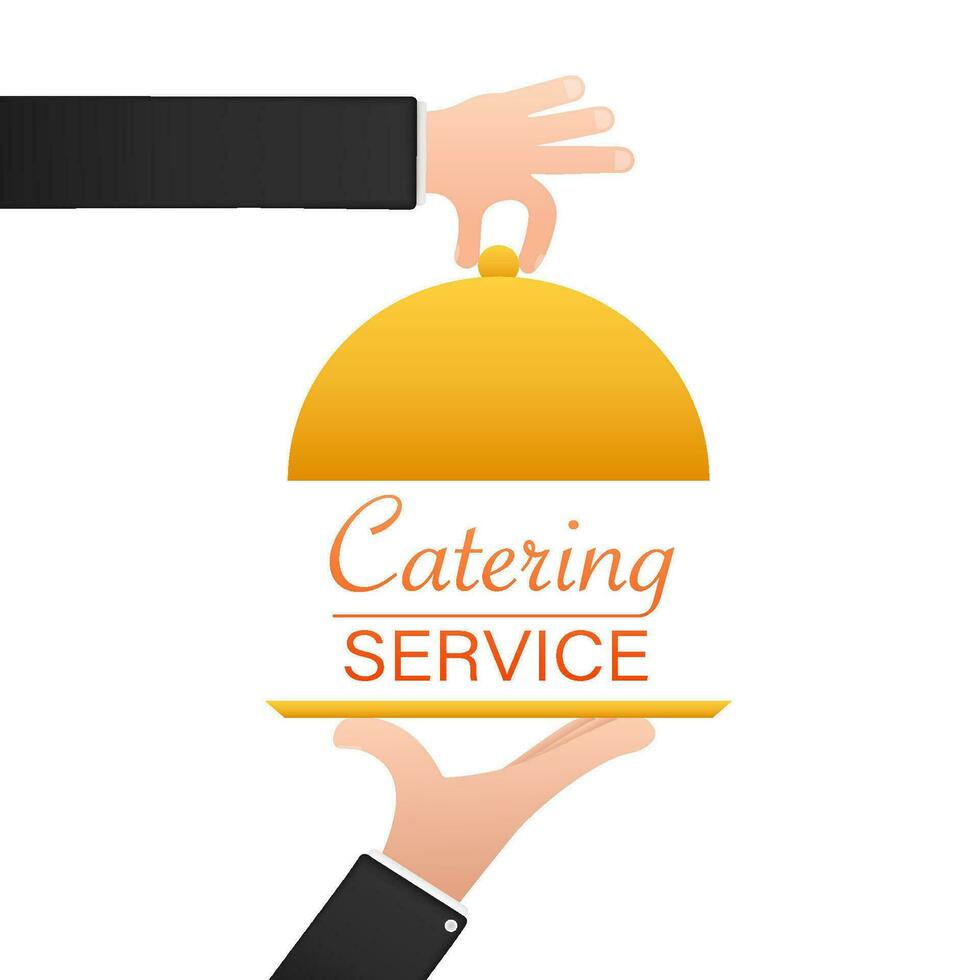 Flat illustration catering service on white background. Vector icon. Vector art