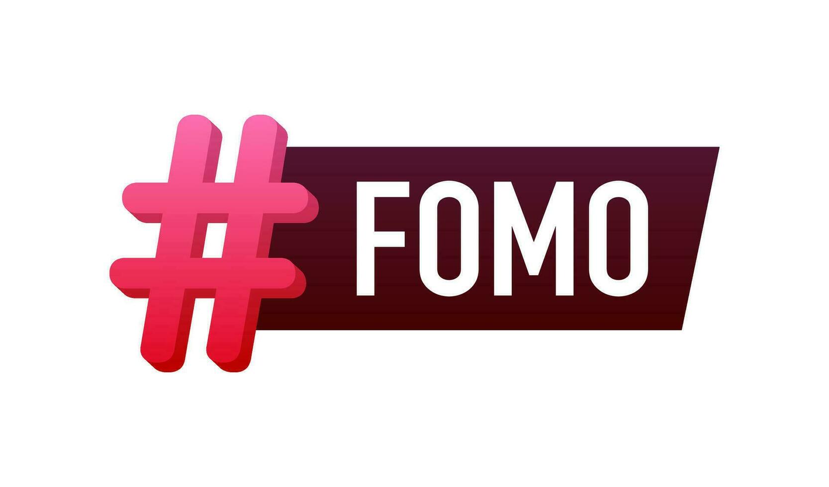 Modern hashtag fomo, great design for any purposes. Vector typography illustration. Flat cartoon vector illustration. Flat design. Social media concept
