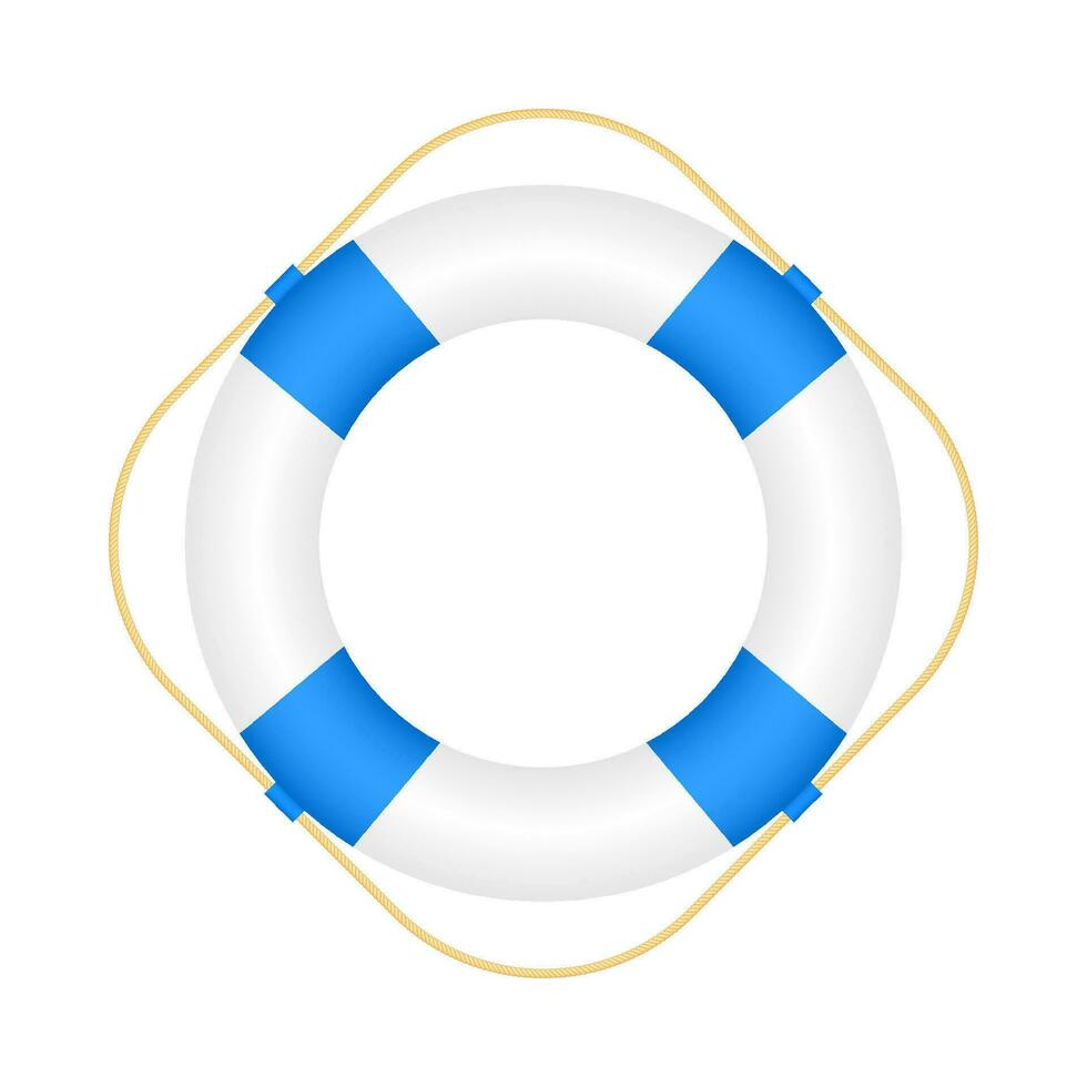 Realistic Style, set lifebuoy Isolated on White Background. Vector stock illustration