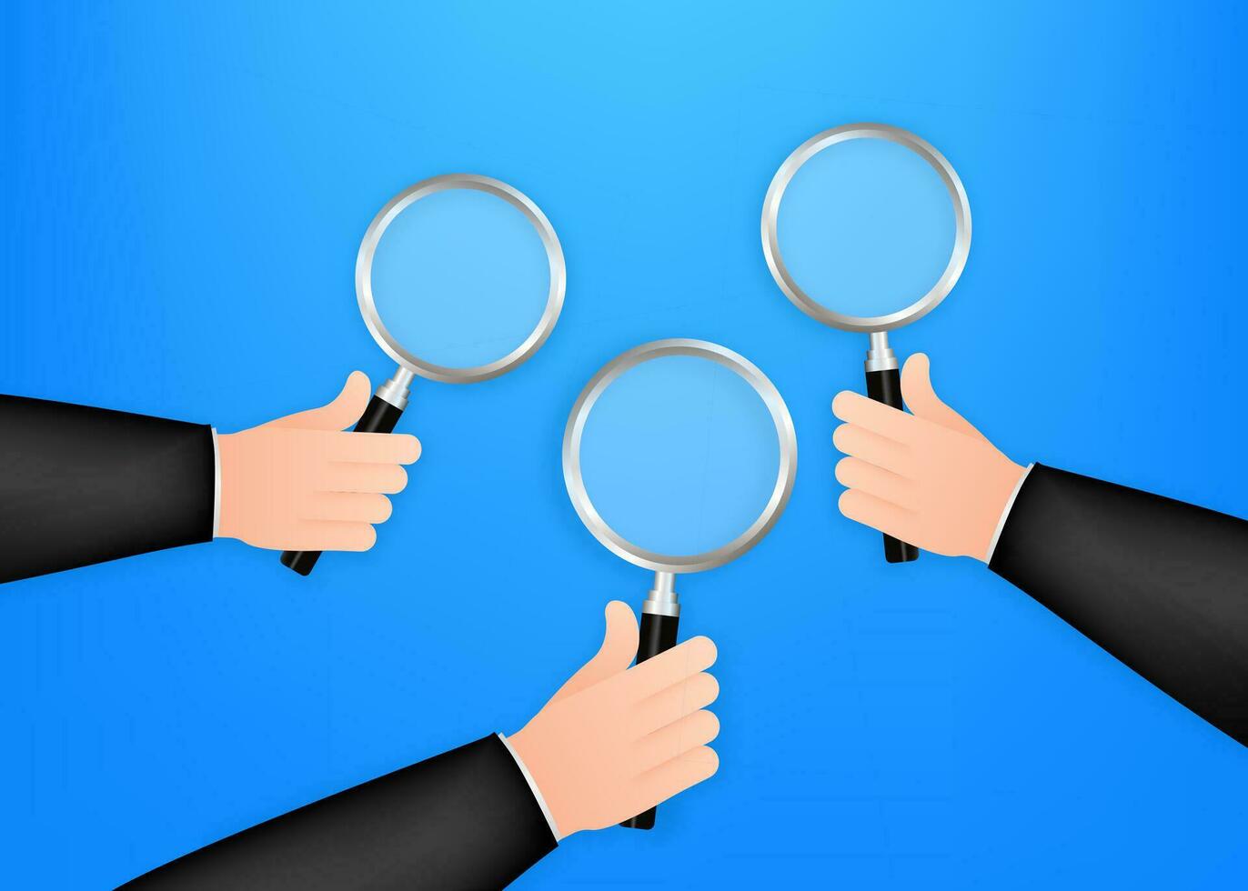 Magnifying glass hand for web background design. Magnifying glass icon. Vector stock illustration
