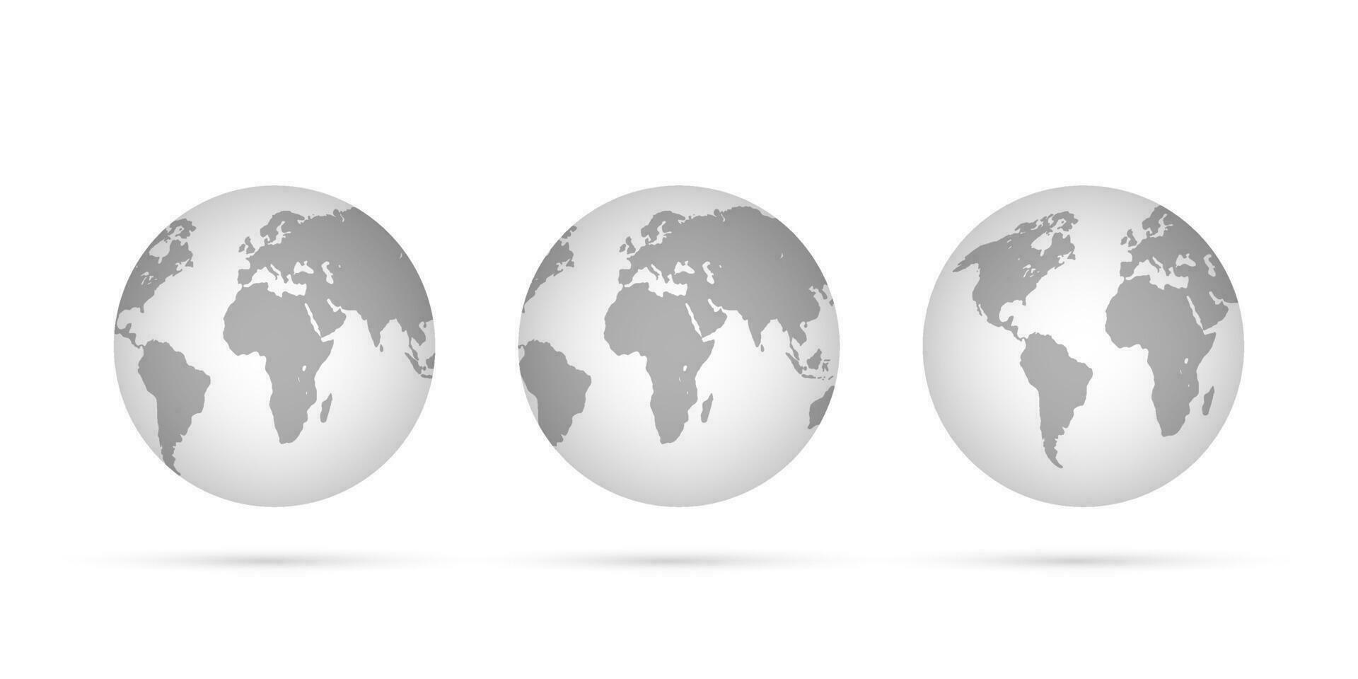 tierra globos aislado en blanco antecedentes. plano planeta tierra icono. vector valores ilustración