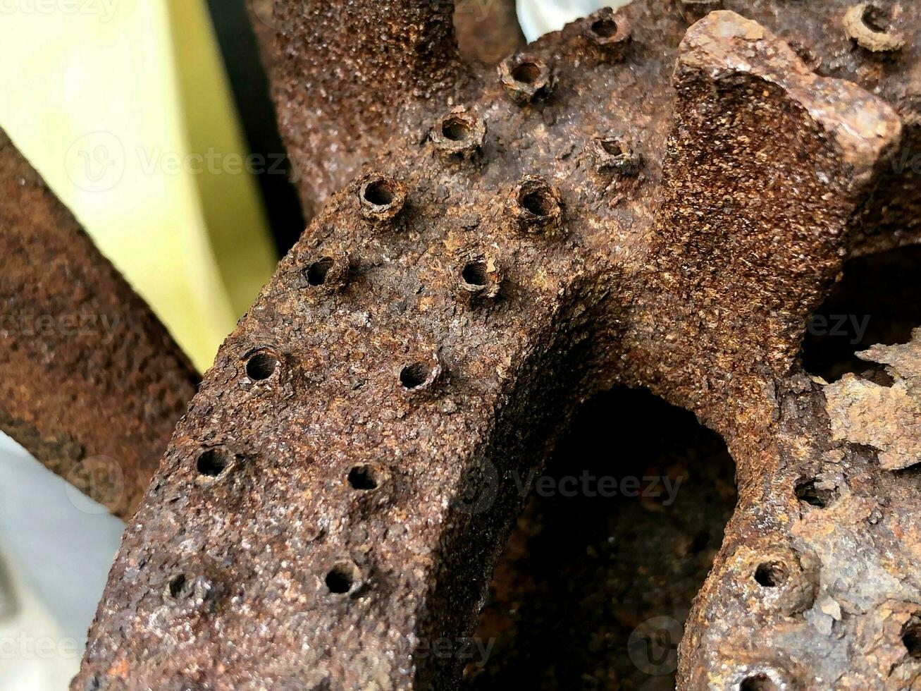 old rusty metal pipe with a lot of hole gas photo