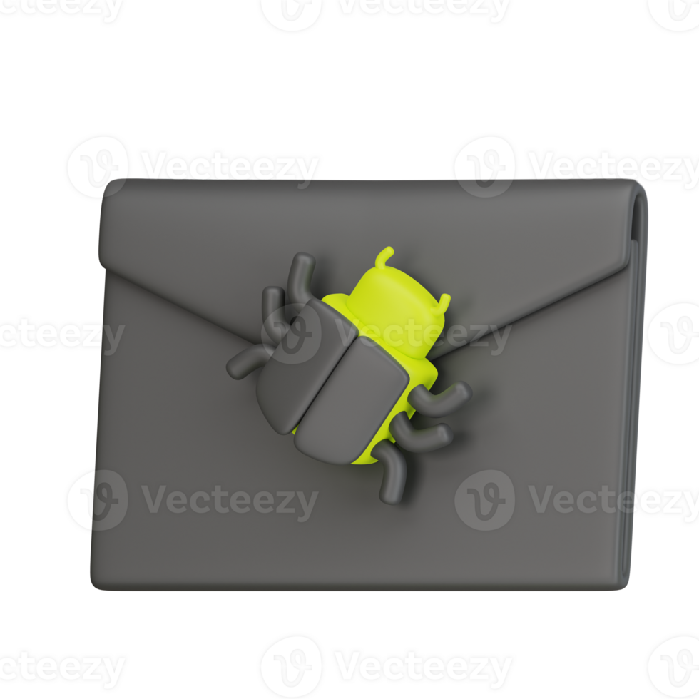 Virus Mail 3D Illustration png