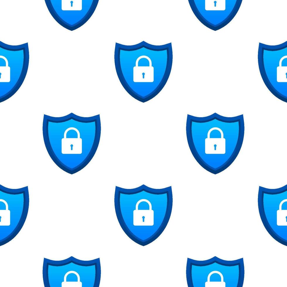 Cyber security vector logo with shield and lock pattern. Security shield concept. Internet security. Vector illustration