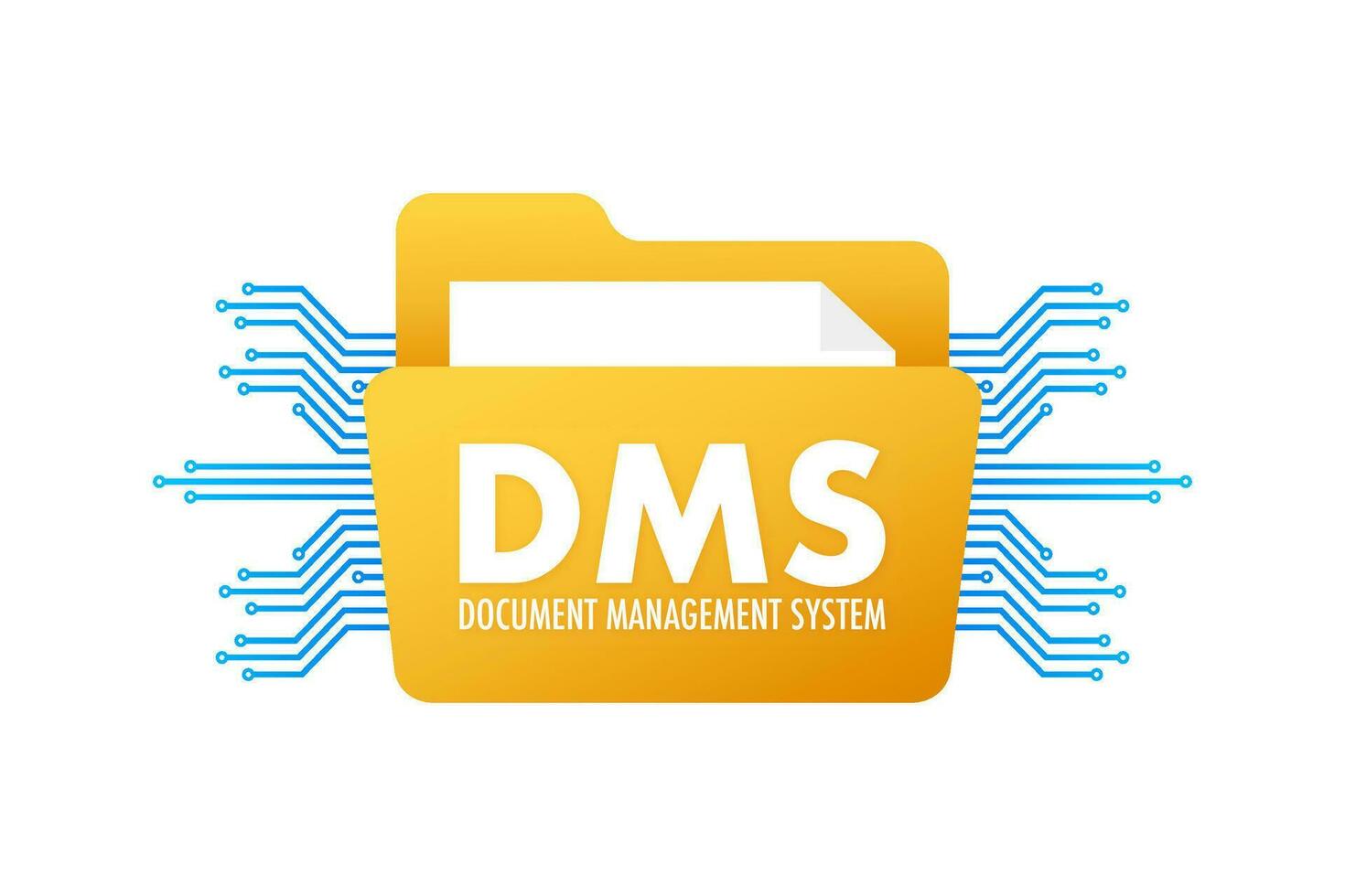 DMS document management system. Digital business. Cloud storage icon. Digital data. Vector stock illustration