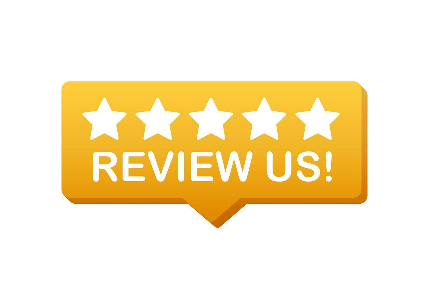 Review us User rating concept. Review and rate us stars. Business concept. Vector illustration