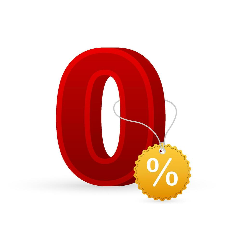 Zero commission. Design element. Red limited offer. Special offer badge. Vector stock illustration