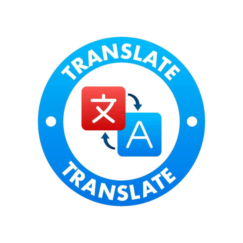 Online language translator concept. Translator icon. Vector stock