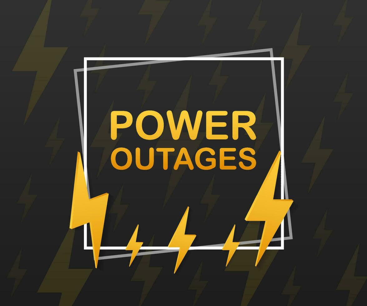 Power outages. Badge, icon, stamp logo Vector stock illustration