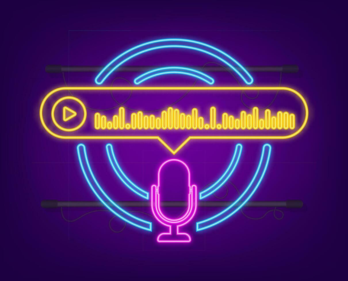 Voice, Record Audio message, speech bubble. Messenger chat screen. Vector stock illustration