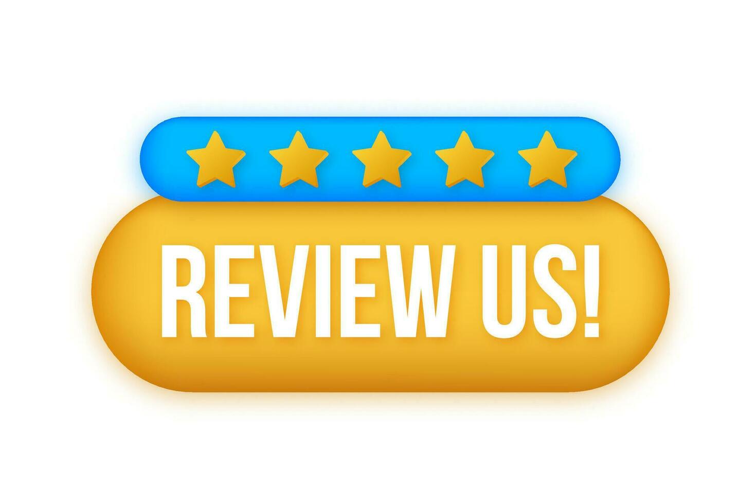Review us. Speech bubble on white background. Vector stock illustration.