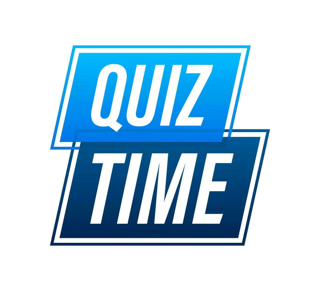 Quiz time icon, emblem, label Vector illustration