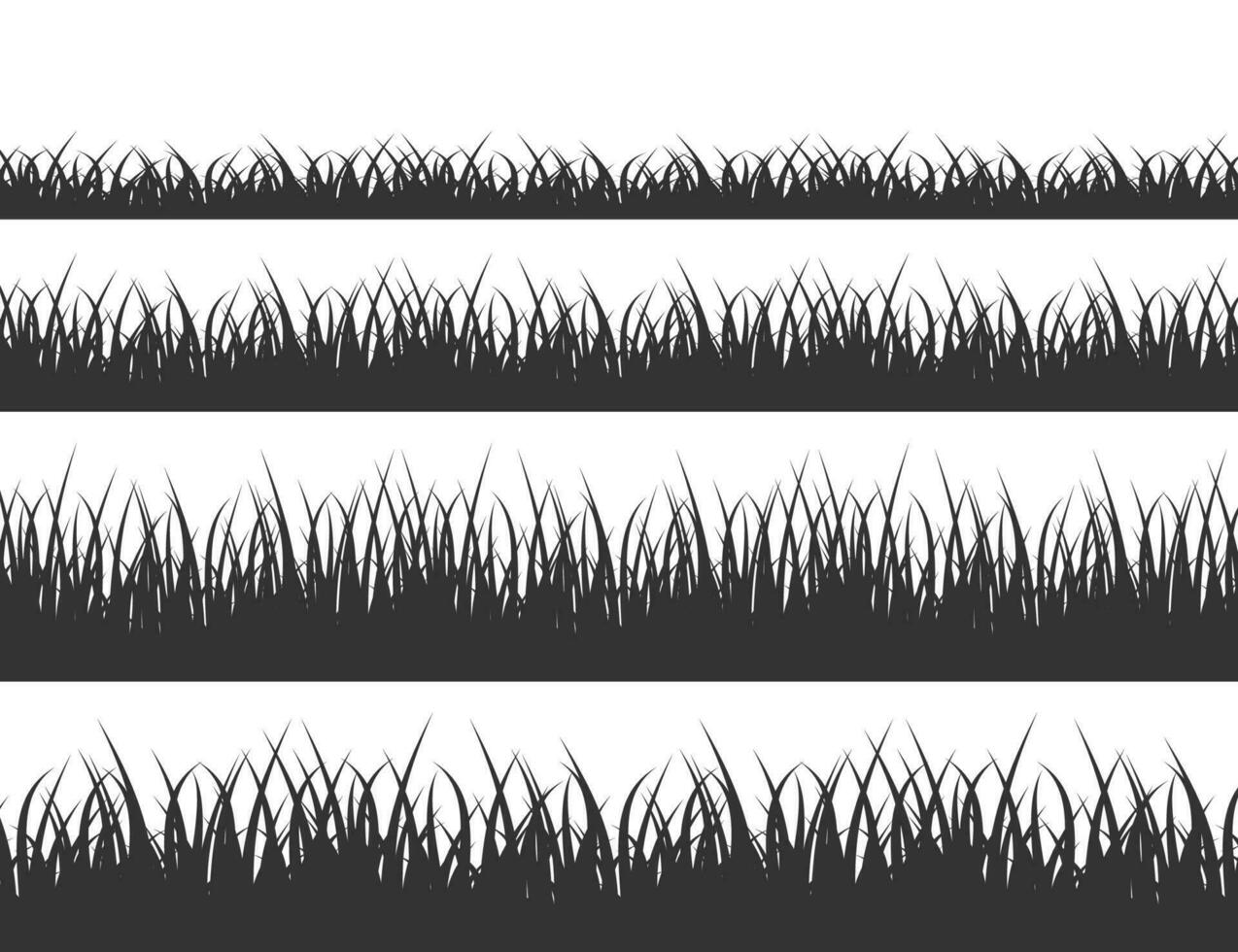 Green grass meadow border vector pattern. Grass background Vector Illustration.