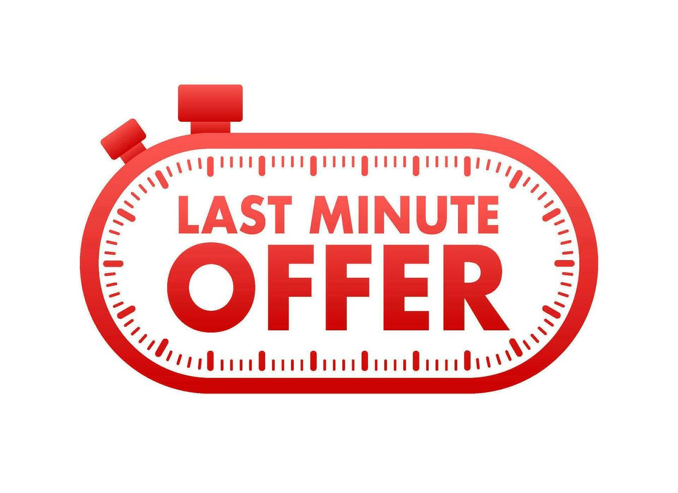 Last minute offer with clock for promotion, Offers Label. Vector stock illustration