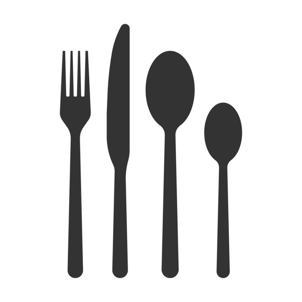 Spoon fork knife vector icon, restaurant symbol. Vector stock illustration