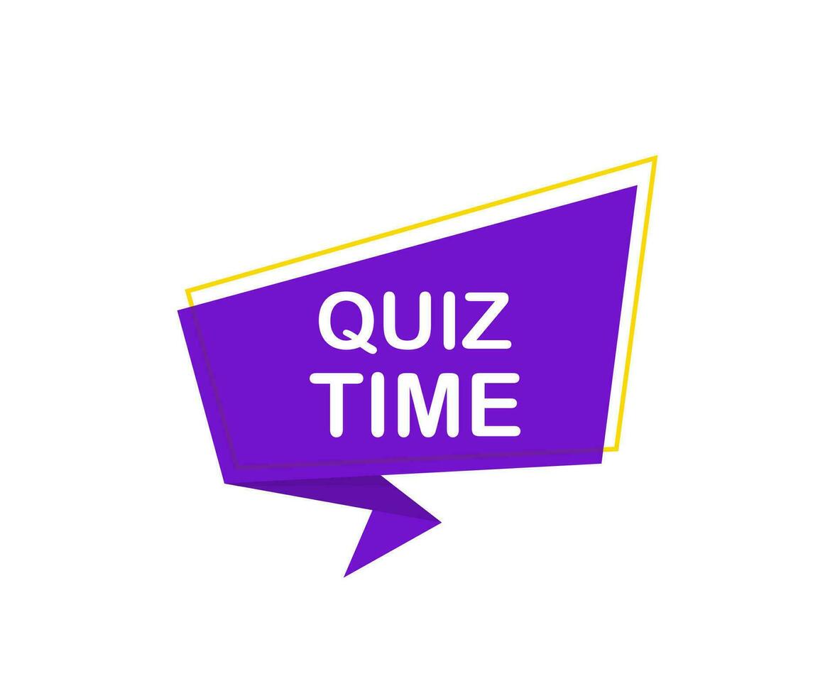 Quiz time banner. Vector banner. Announcement. Megaphone with quiz time message in bubble speech banner