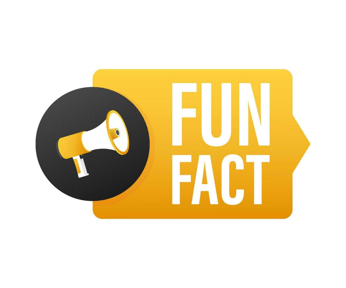 Hand holding megaphone   Fun fact. Vector stock illustration