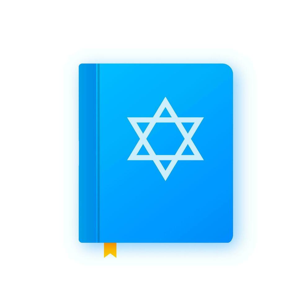 Star david torah on white background. Isometric vector. Vector illustration isolated.