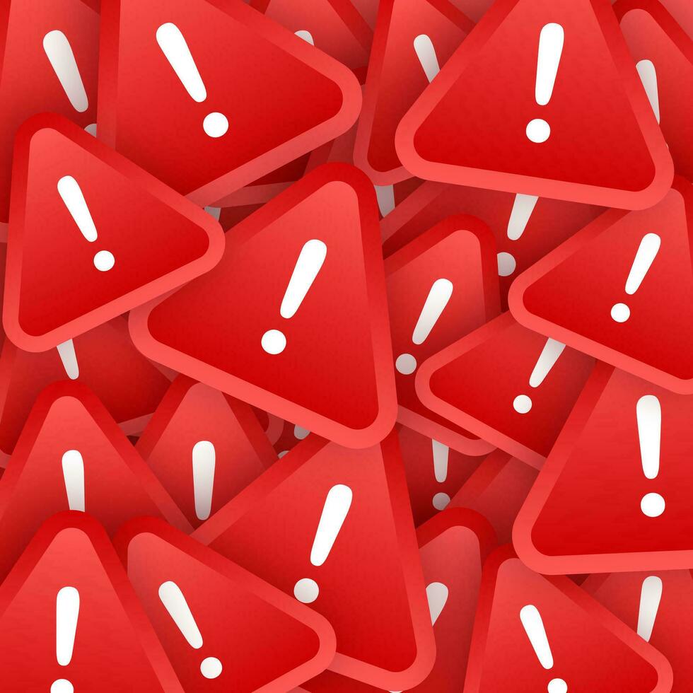 Banner with red scam alert sticker pattern. Attention sign. Cyber security icon. Caution warning sign sticker. Flat warning symbol. Vector stock illustration