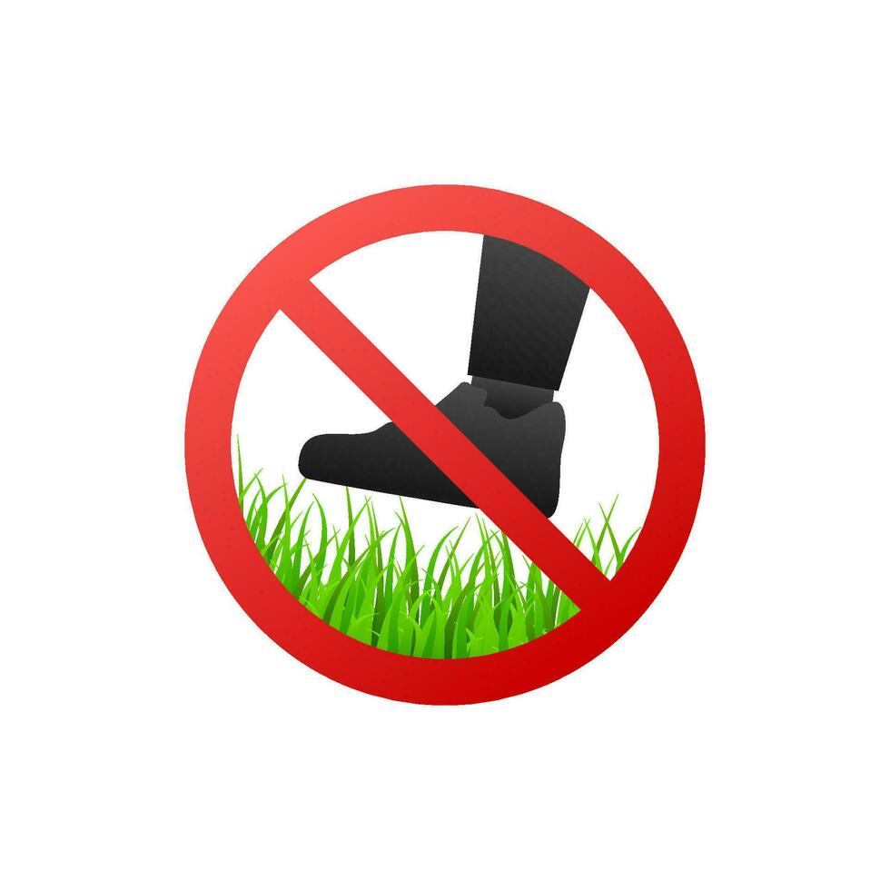 Do on green background. Red sign forbidden. vector