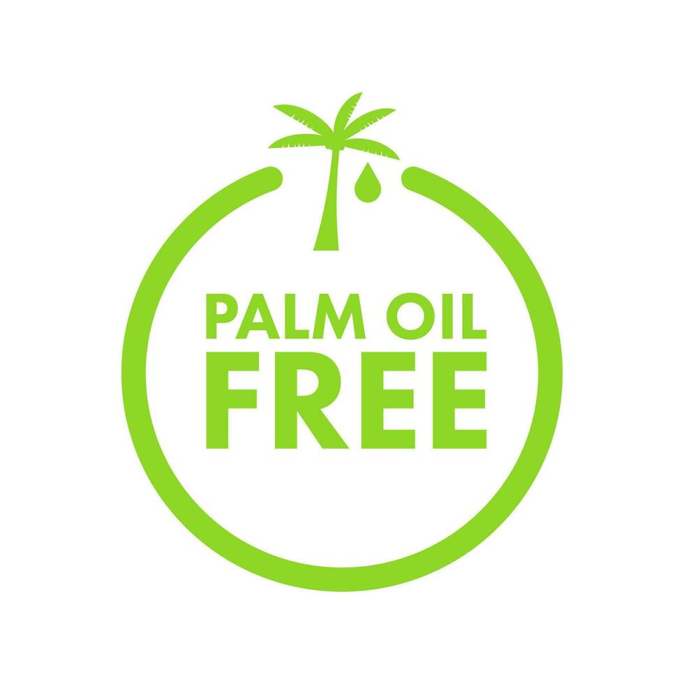 Palm Oil Free symbol. Organic food without saturated fats. Vector stock illustration.