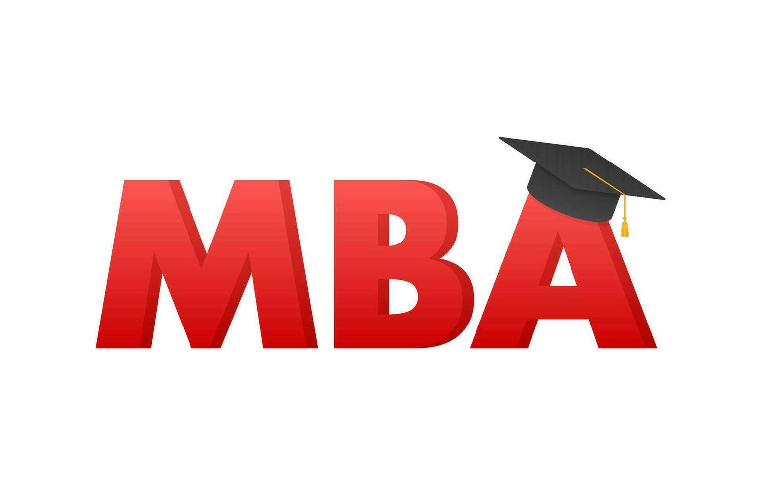 MBA   Master of Business Administration. MBA school concept. Vector stock illustration