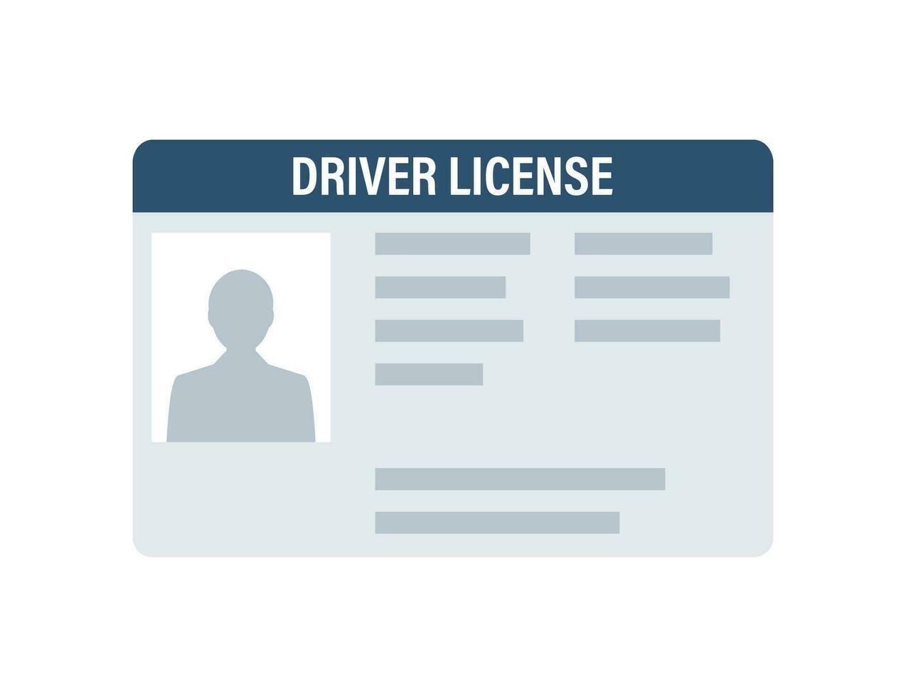 Man driver license plastic card template. Id card. Vector stock illustration