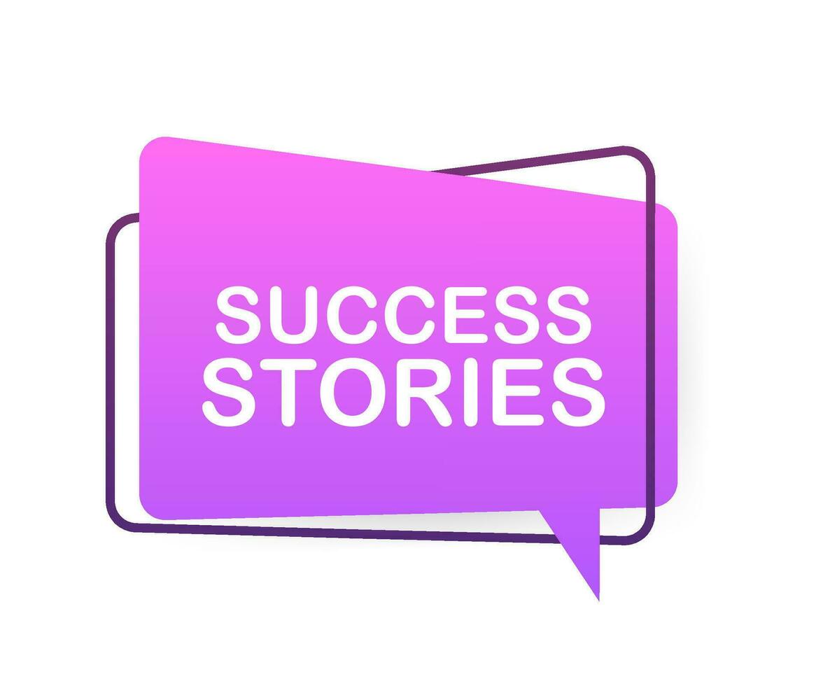 Megaphone with Success stories. Megaphone banner. Vector stock illustration.