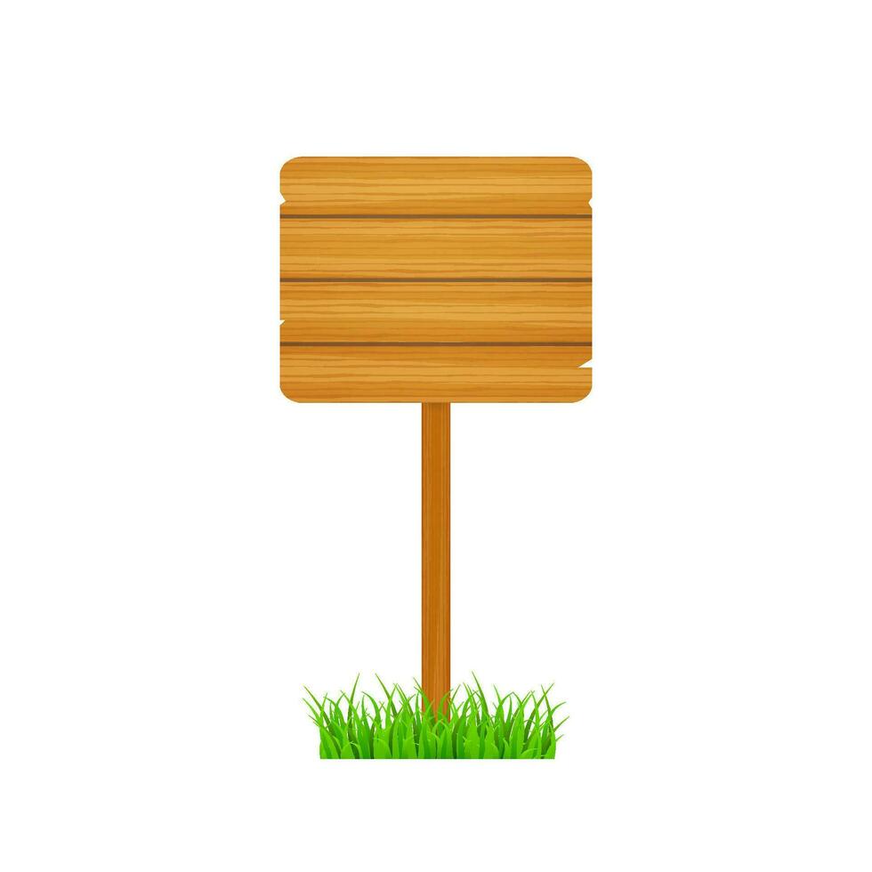 Wood sign in vintage style. Wooden signpost. Banner design. Vector stock illustration