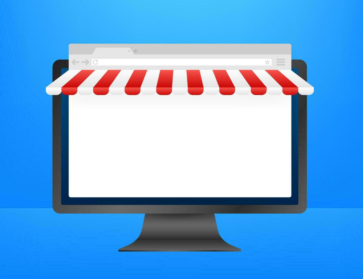Shopping Online on Website. Online store, shop concept on laptop screen. Vector illustration