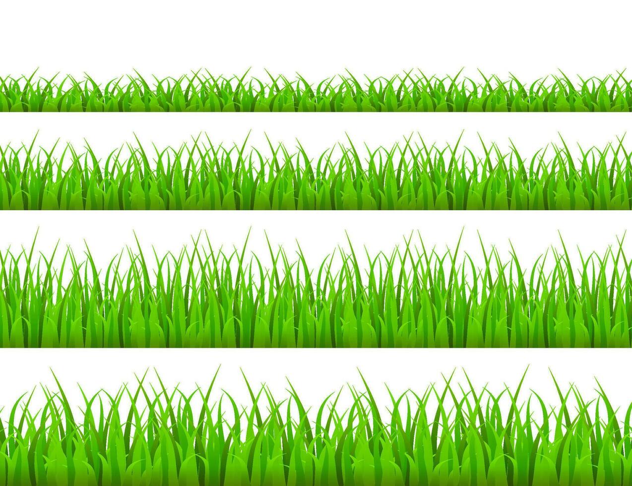 Green grass meadow border vector pattern. Grass background Vector Illustration.