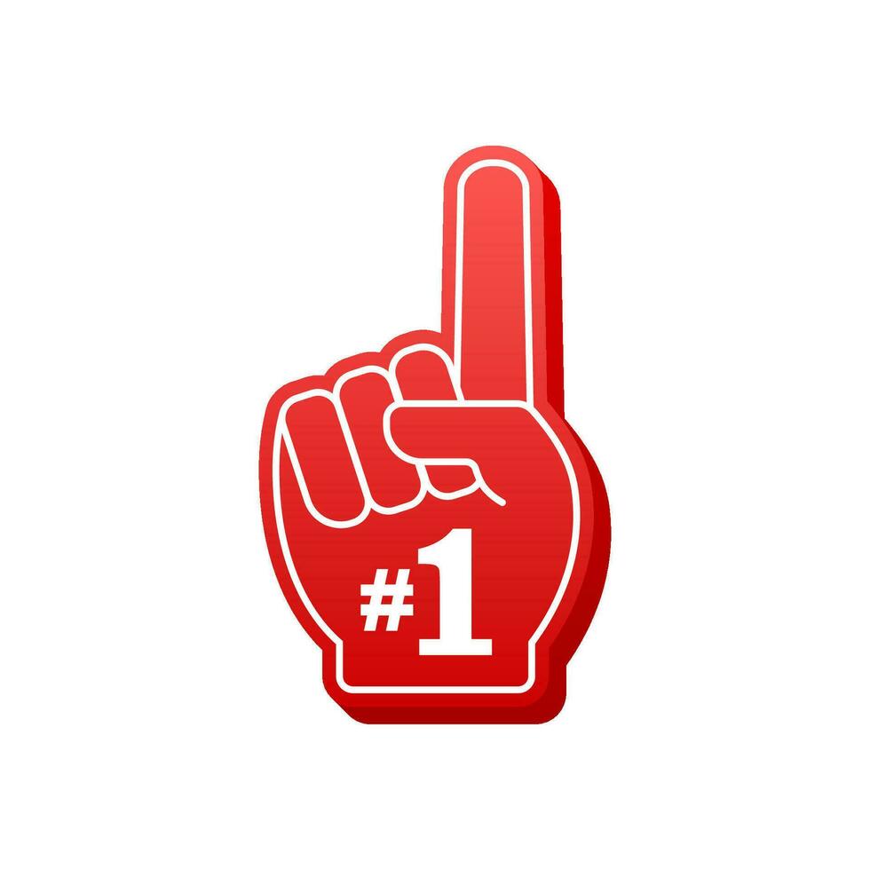 Fan logo hand with finger up. Hand up with number 1. Vector stock illustration