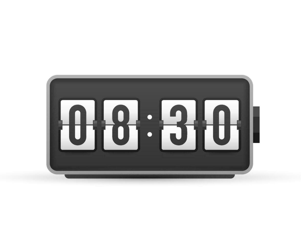 Countdown. Wall flap clock, number counter template. Vector stock illustration