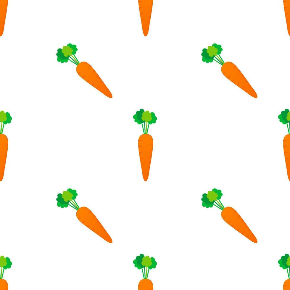 Carrot pattern. Flat design on a white background. Vector stock illustration