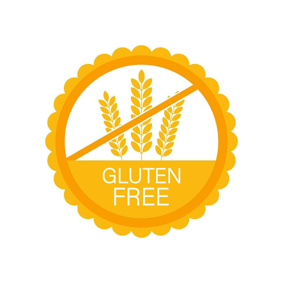 Gluten free. Healthy food labels with lettering. Vegan food stickers vector