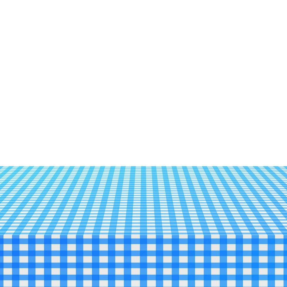 Blue corner tablecloth on white background. Vector stock illustration